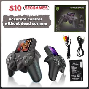
S10 Mini Portable Retro Game Player - Handheld Gamepad Console with 2.4" Screen, 520 Built-In Classic Games, 2-Player Mode & TV Output Support