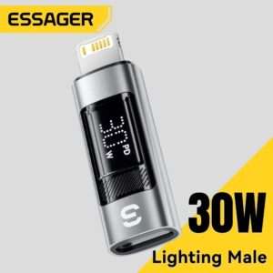 
Essager 30W USB-C to Lightning Adapter with Digital Power Display