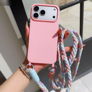 
Pink Crossbody Candy Color Phone Case for IPhone 17 Pro Max