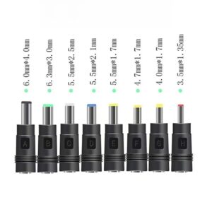 
8-in-1 Universal DC Power Adapter Connector Set - 5.5x2.1mm Female to Multi-Male Tips