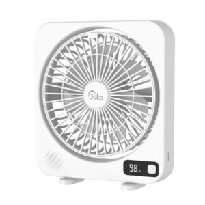 
JOKO JS08 5-Speed Smart Portable Fan - 1800mAh Rechargeable Desktop & Neck Fan with LED Display
