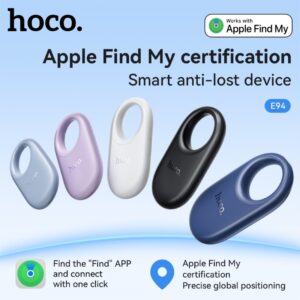 
HOCO E94 Star Apple Find My Smart Bluetooth Tracker - Mini Anti-Lost GPS Location Tag, Key Finder, Pet Bag Wallet Locator with Sound Alert & Replaceable CR2032 Battery