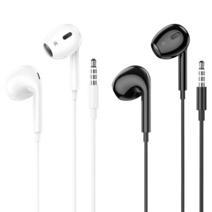 
HOCO M101 Max Crystal Grace 3.5mm Wired Earphones - 14mm Dynamic Drivers, In-Line Volume Control (+/-) & HD Microphone, 1.2m TPE Cable, 29g Lightweight Half-In-Ear Headset for Smartphones, Laptops & Audio Players