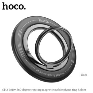 
HOCO GH3 Enjoy Magnetic Cell Phone Ring Holder & Kickstand - 360° Rotating MagSafe Phone Grip for iPhone 12-18 Series & Universal Magnetic Phones (Ultra-Strong N52 Magnets, Electroplated Zinc Alloy, 4.1mm Slim)