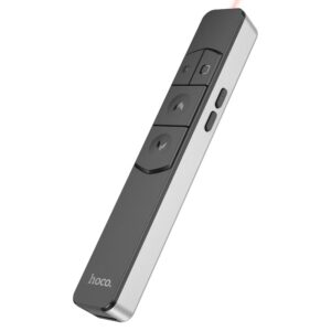
HOCO GM202 Smart 2.4G Wireless Laser Pointer Presenter - 6-Key Multifunction Presentation Remote with LED Digital Battery Display, Hyperlink Control, 100m Wireless Range & Rechargeable Type-C Battery
