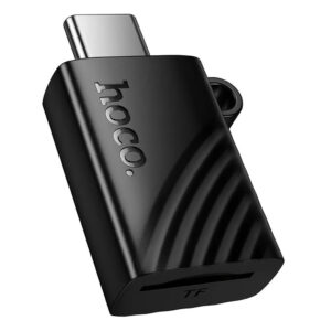
HOCO HB53 USB-C to TF (microSD) Card Reader - Compact 480Mbps Memory Card Adapter for Laptops, Tablets & Smartphones (Up to 1TB Support, Black)
