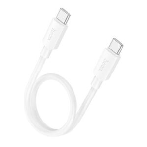 
HOCO X96 Hyper 60W Type-C to Type-C Fast Charging Data Cable (0.25m / 25cm) - Short 3A PD Power Cable for Power Banks, Laptops, Tablets & Smartphones (White)