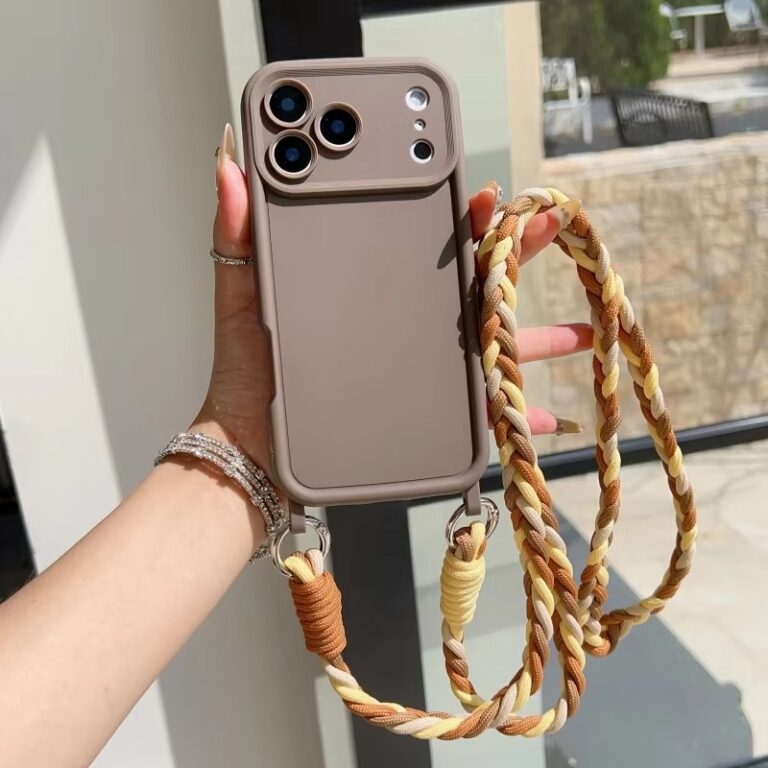 Brown Lanyard Case for iPhone 17 Pro Max